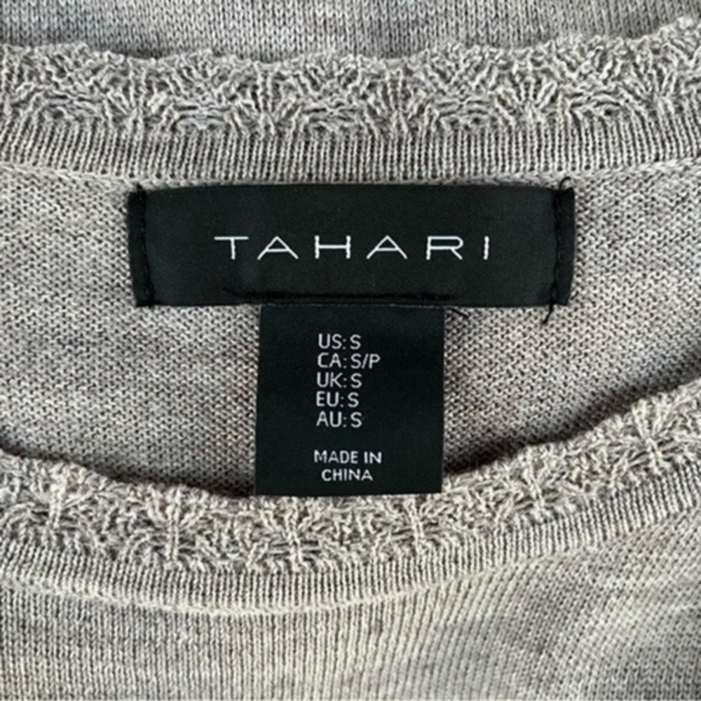 Tahari Merino Wool NWT Long Sleeve Brown White Sweater Dress 👗 - Picture 10 of 11